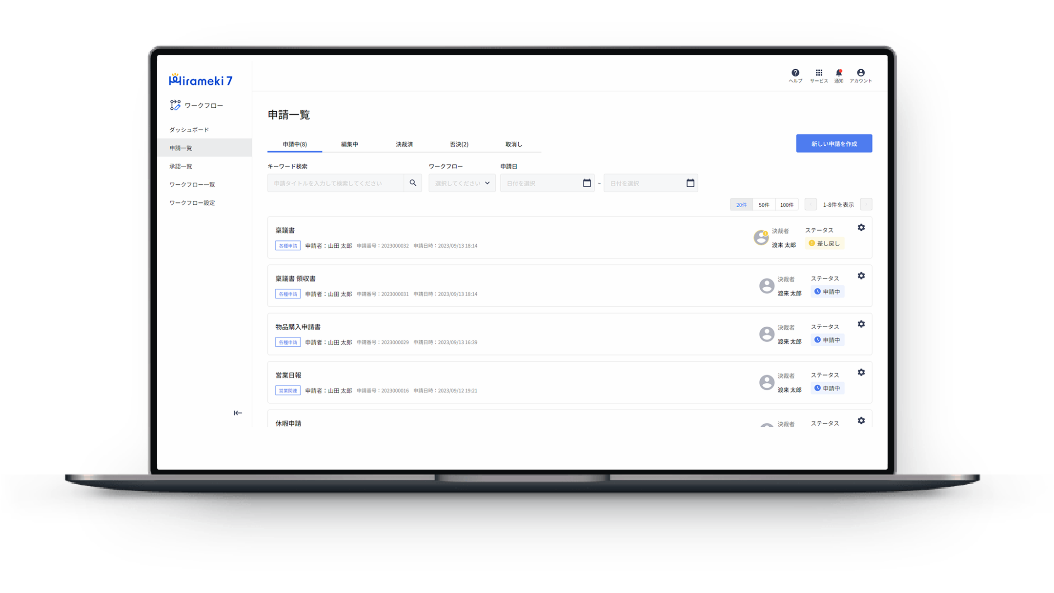 シンプルなダッシュボードで進捗ステータスを見える化